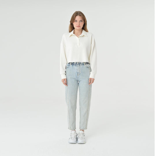 Collar Neck Cropped Modal Sweatshirt 60395