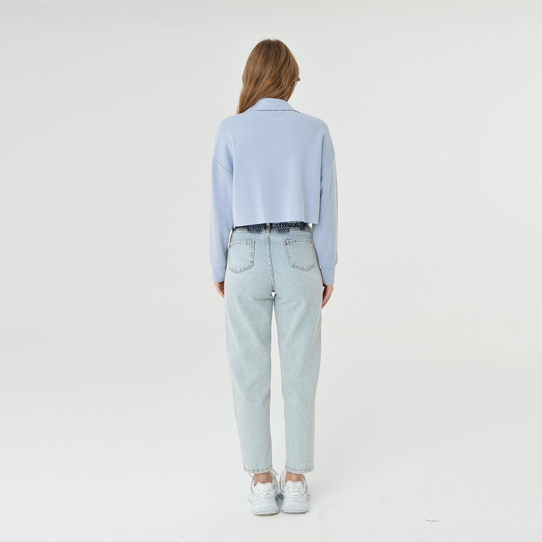 Collar Neck Cropped Modal Sweatshirt 60395