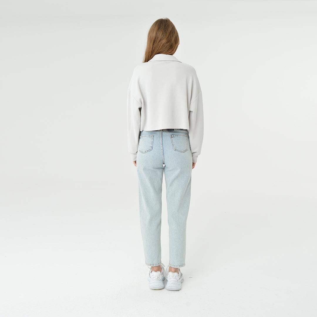 Collar Neck Cropped Modal Sweatshirt 60395