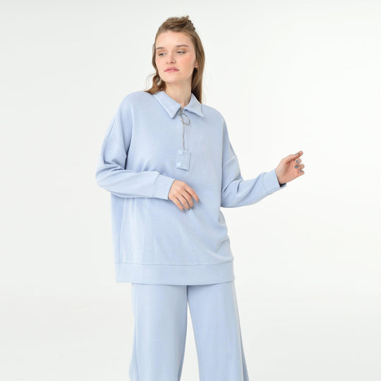 Collar Neck Oversized Modal Sweatshirt 60406