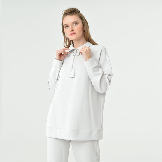 Collar Neck Oversized Modal Sweatshirt 60406