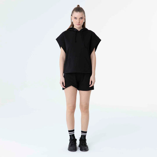 Hooded Low Short Sleeve Sweatshirt 60189