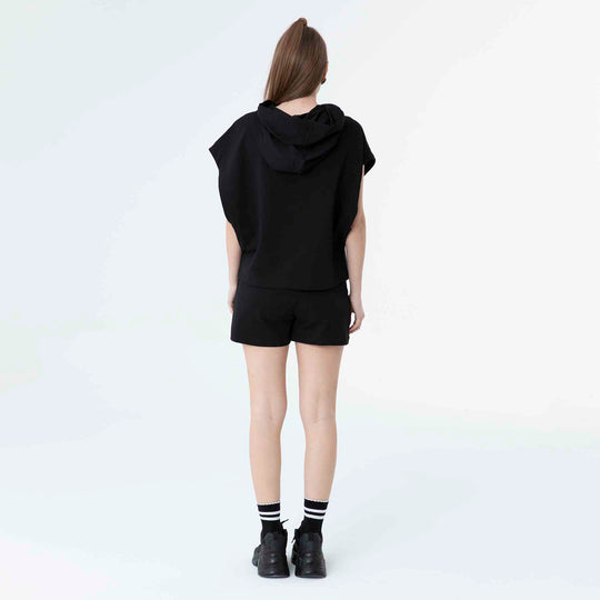 Hooded Low Short Sleeve Sweatshirt 60189