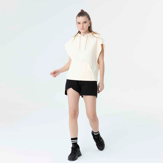 Hooded Low Short Sleeve Sweatshirt 60189