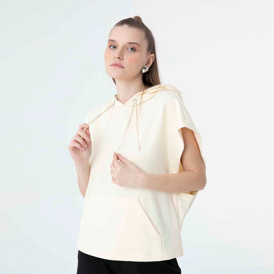 Hooded Low Short Sleeve Sweatshirt 60189