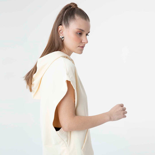Hooded Low Short Sleeve Sweatshirt 60189
