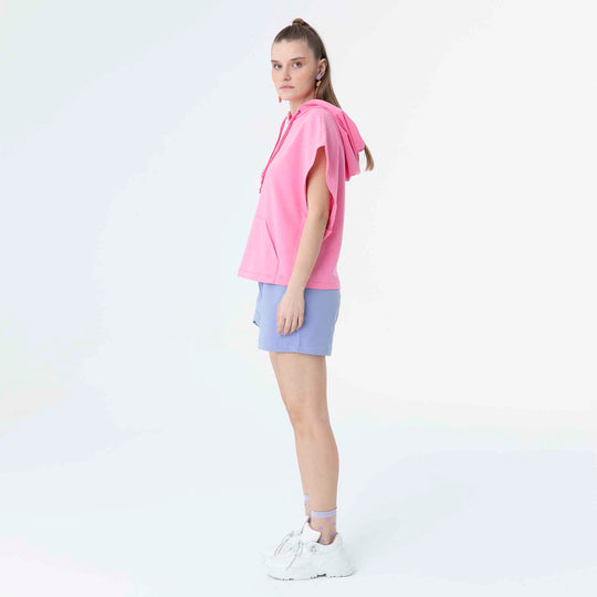 Hooded Low Short Sleeve Sweatshirt 60189
