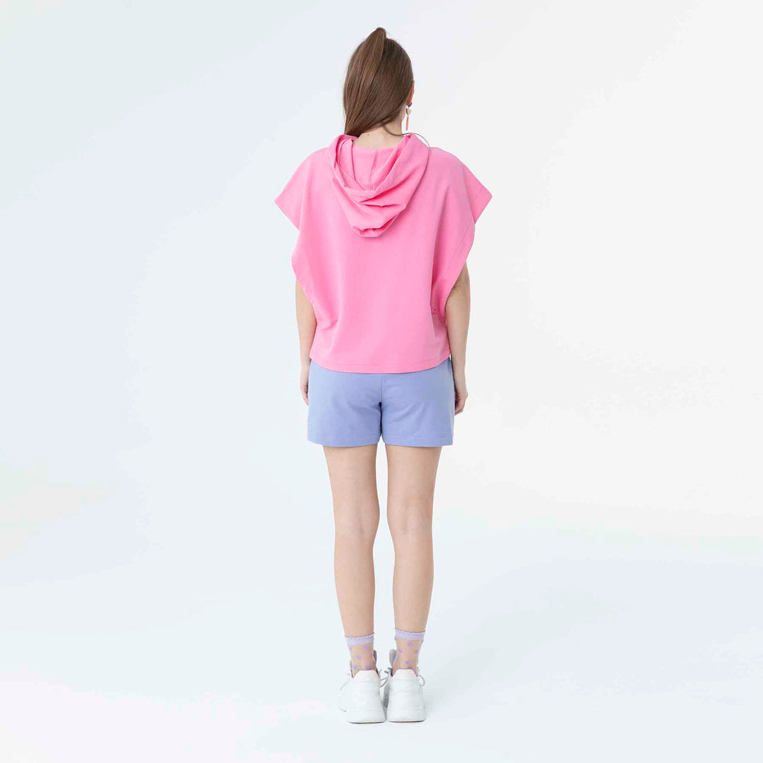 Hooded Low Short Sleeve Sweatshirt 60189