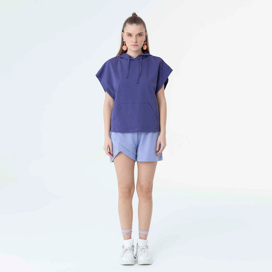 Hooded Low Short Sleeve Sweatshirt 60189