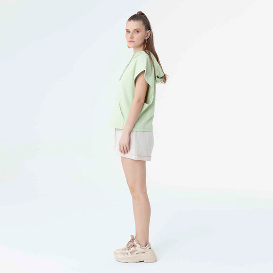 Hooded Low Short Sleeve Sweatshirt 60189