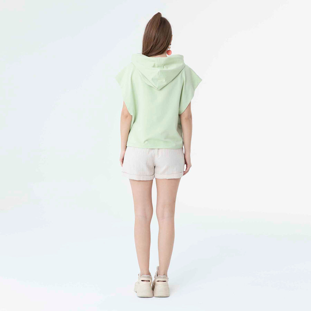 Hooded Low Short Sleeve Sweatshirt 60189