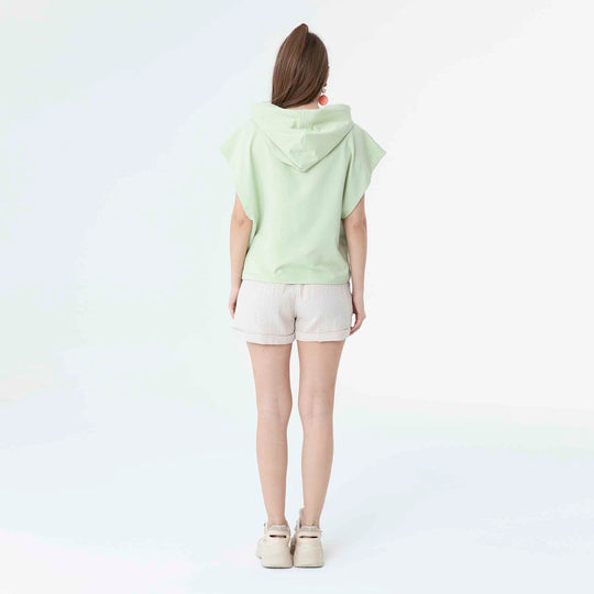 Hooded Low Short Sleeve Sweatshirt 60189