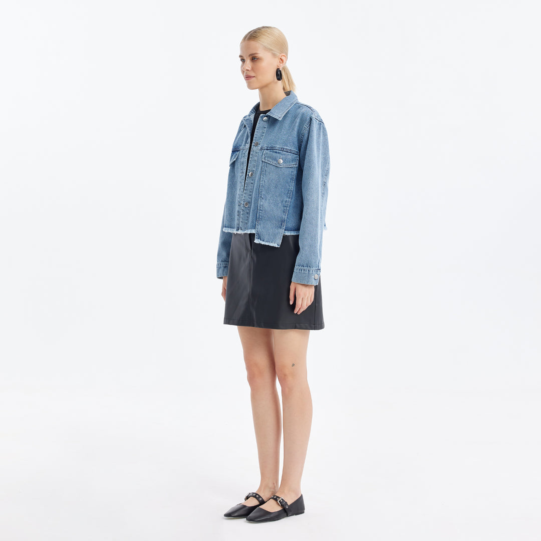 Pocket Dettailed Denim Jacket 31536