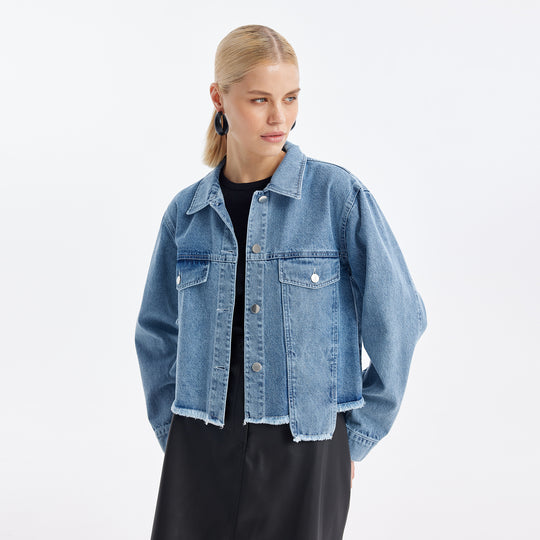 Pocket Dettailed Denim Jacket 31536