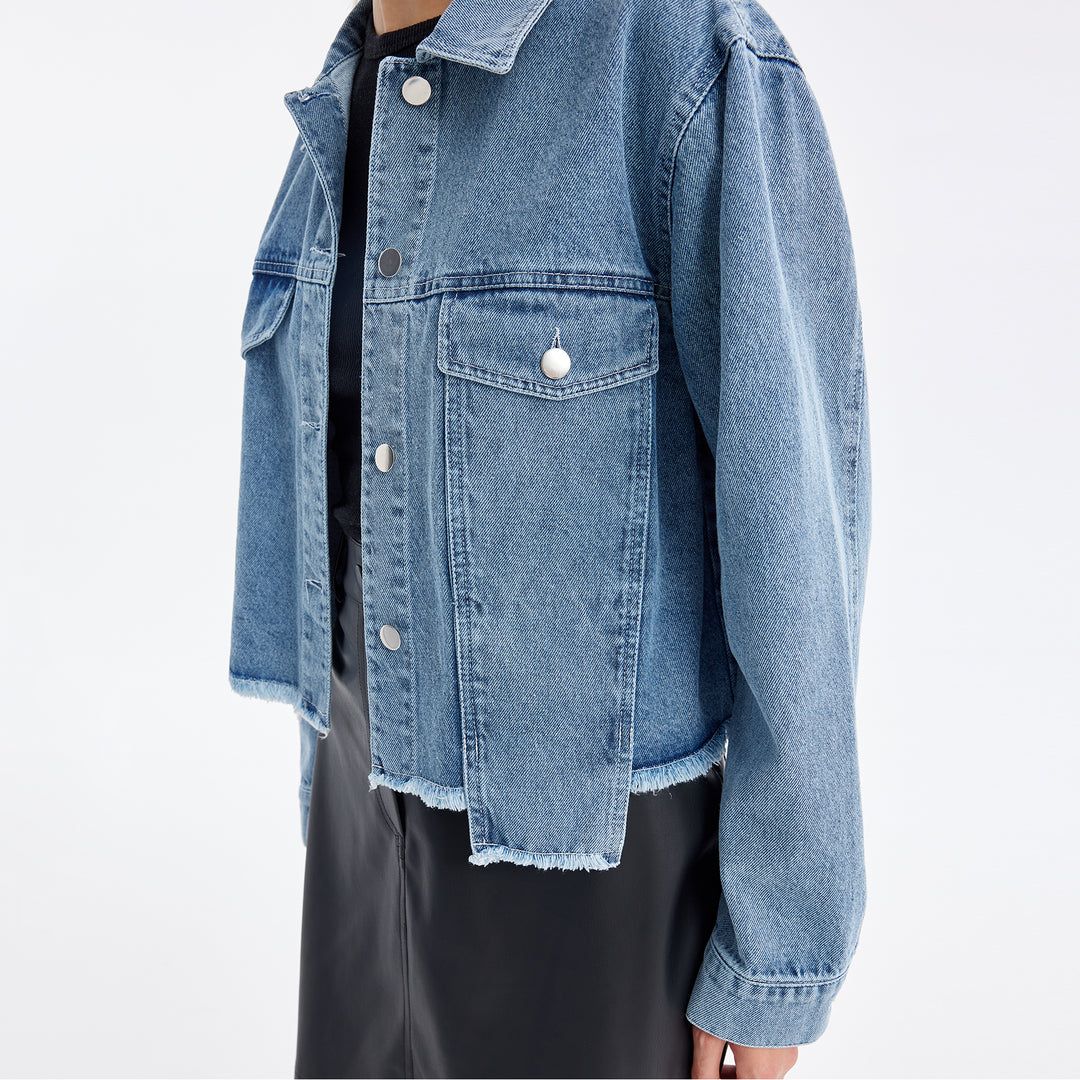 Pocket Dettailed Denim Jacket 31536