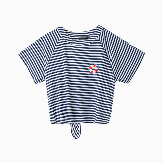 Knitted Detail Cotton T-Shirt 31274