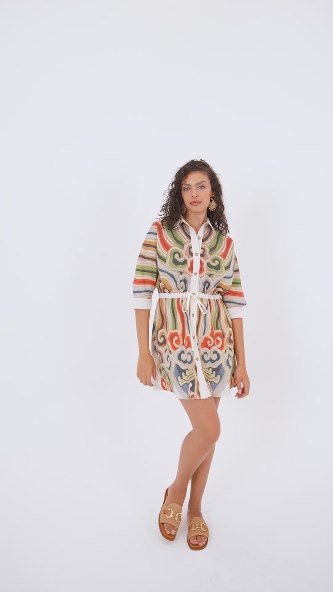 Stylish Print Button-Up Kimono 60831