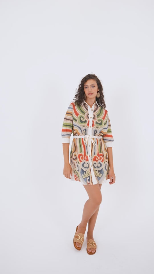 Stylish Print Button-Up Kimono 60831
