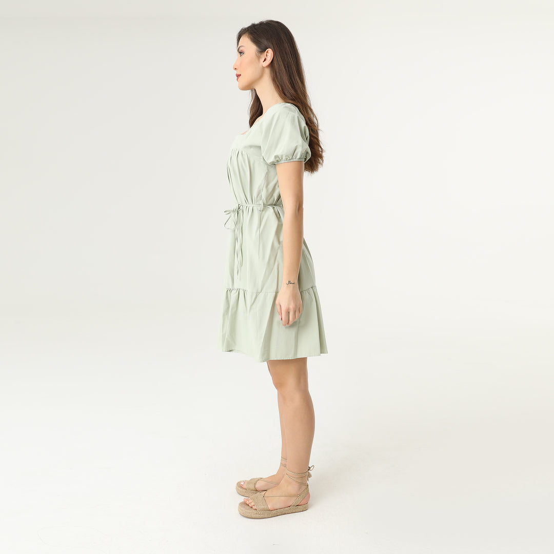 Tie Front Midi Tiered Dress 31150