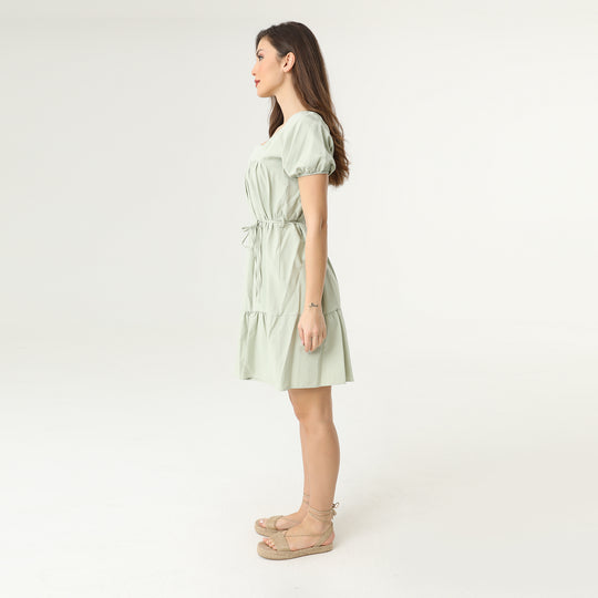 Tie Front Midi Tiered Dress 31150