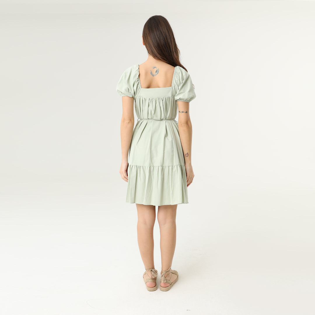 Tie Front Midi Tiered Dress 31150