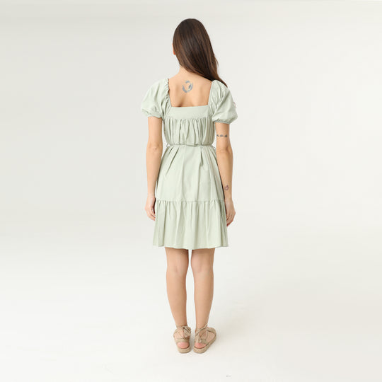 Tie Front Midi Tiered Dress 31150