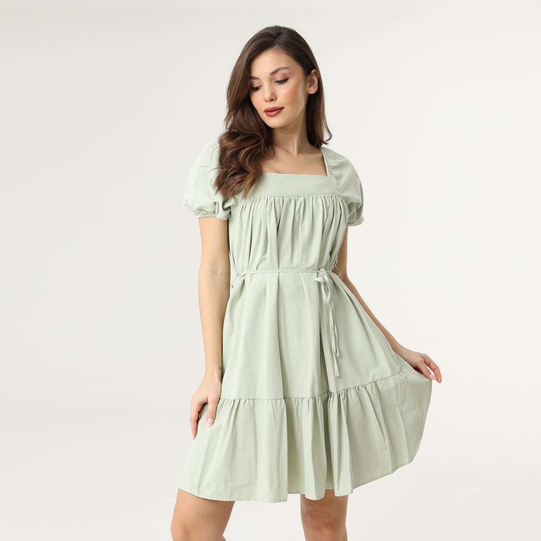 Tie Front Midi Tiered Dress 31150