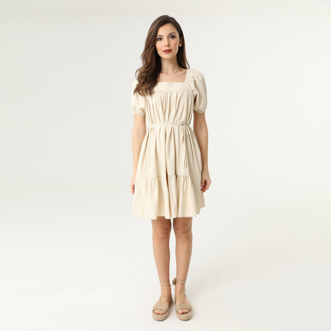 Tie Front Midi Tiered Dress 31150