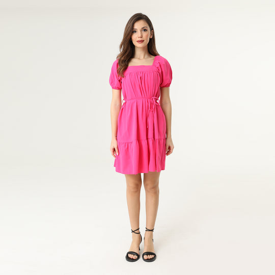 Tie Front Midi Tiered Dress 31150