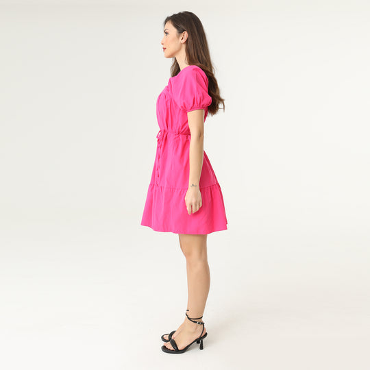 Tie Front Midi Tiered Dress 31150