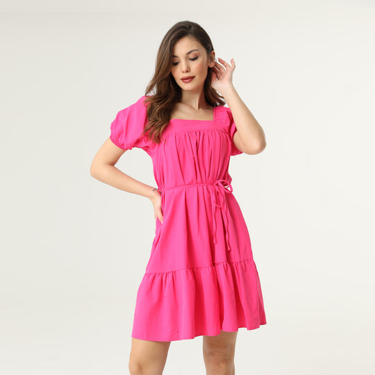 Tie Front Midi Tiered Dress 31150