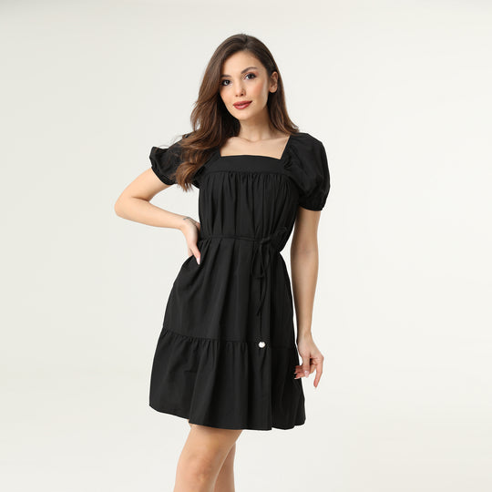 Tie Front Midi Tiered Dress 31150