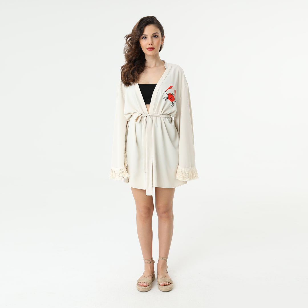 Embroidery Oversized Kimono Jacket 31238