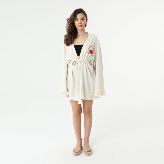 Embroidery Oversized Kimono Jacket 31238