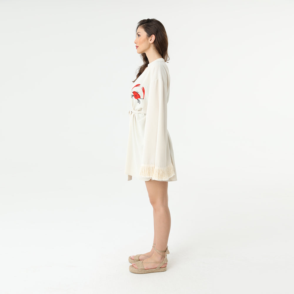 Embroidery Oversized Kimono Jacket 31238