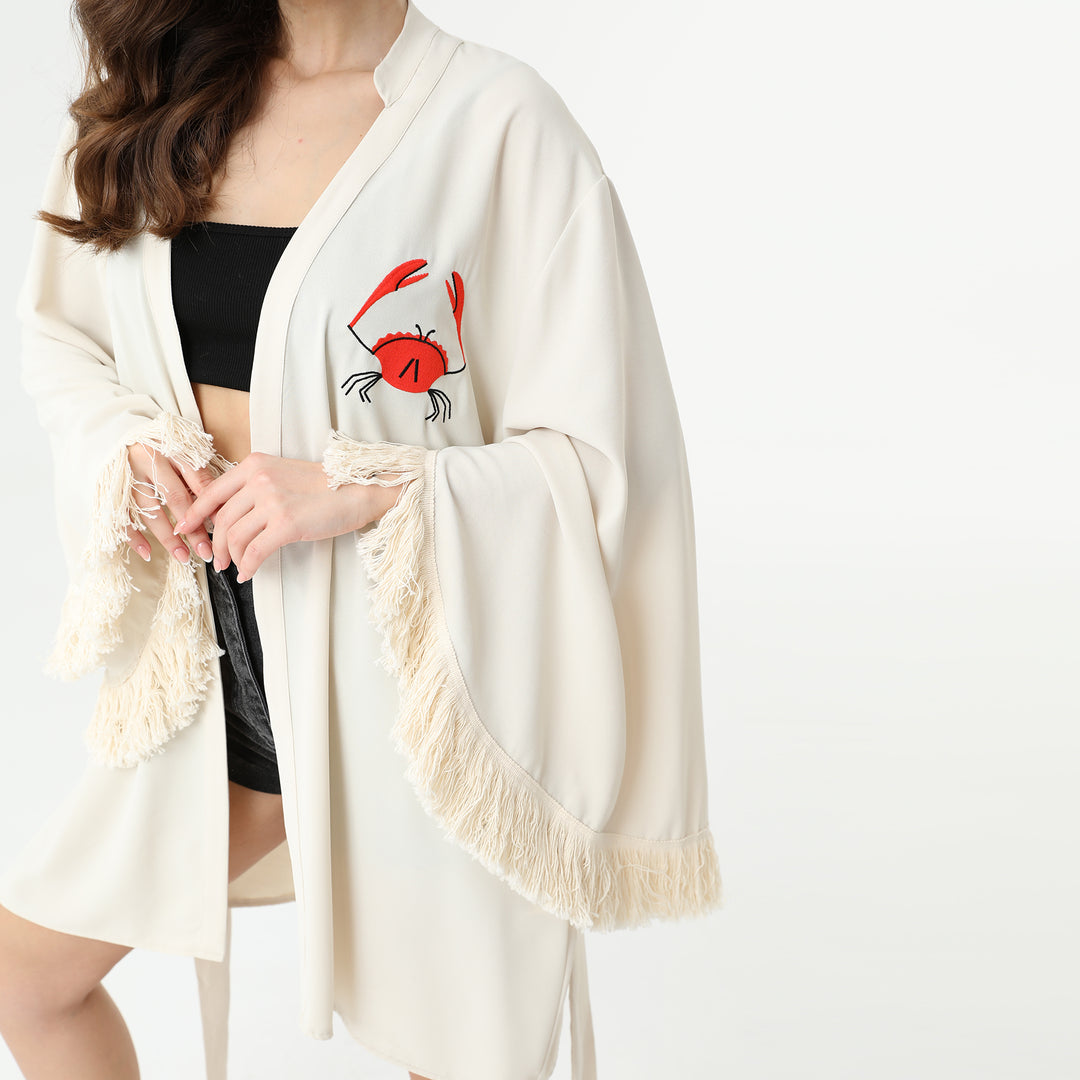 Embroidery Oversized Kimono Jacket 31238