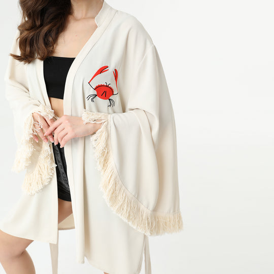 Embroidery Oversized Kimono Jacket 31238