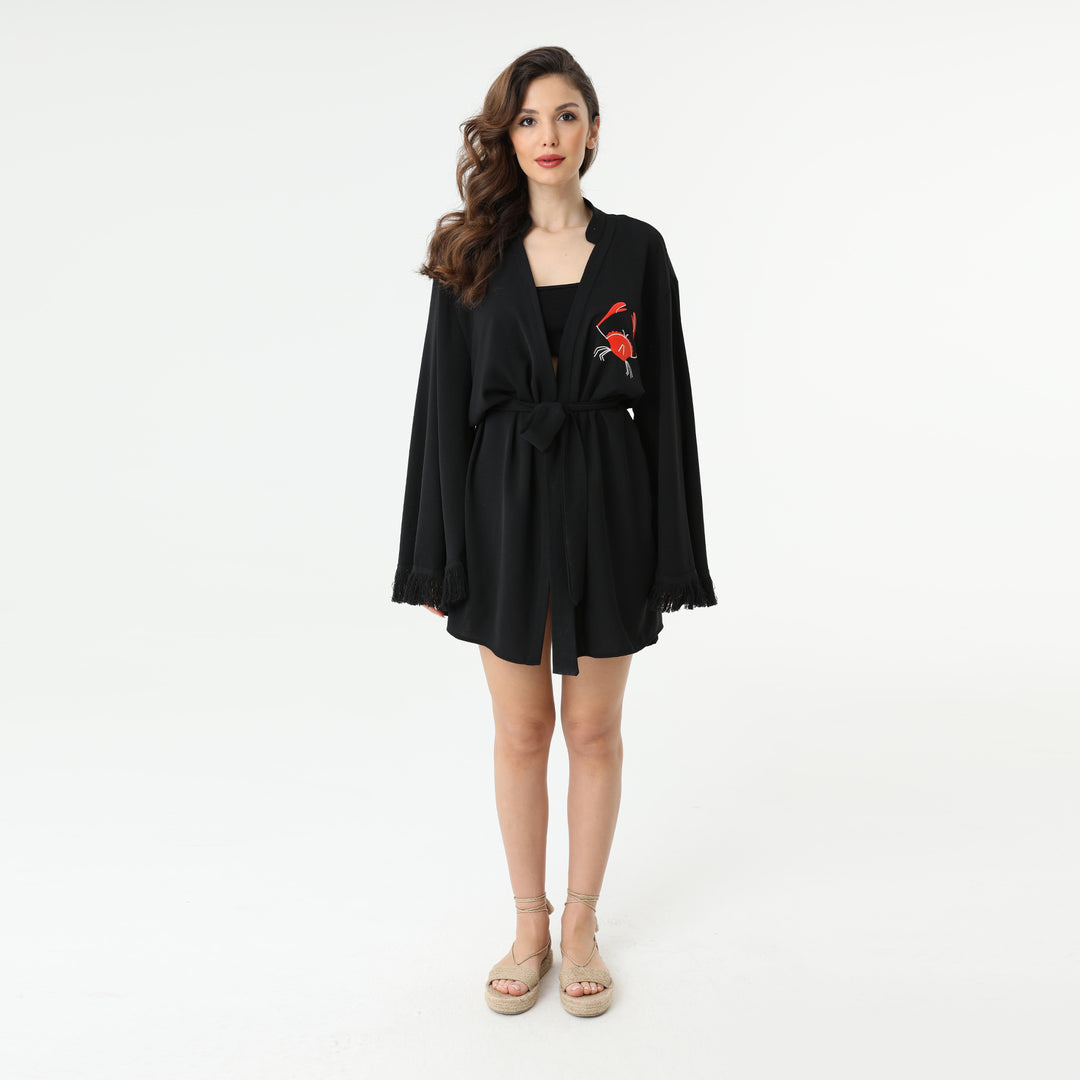 Embroidery Oversized Kimono Jacket 31238