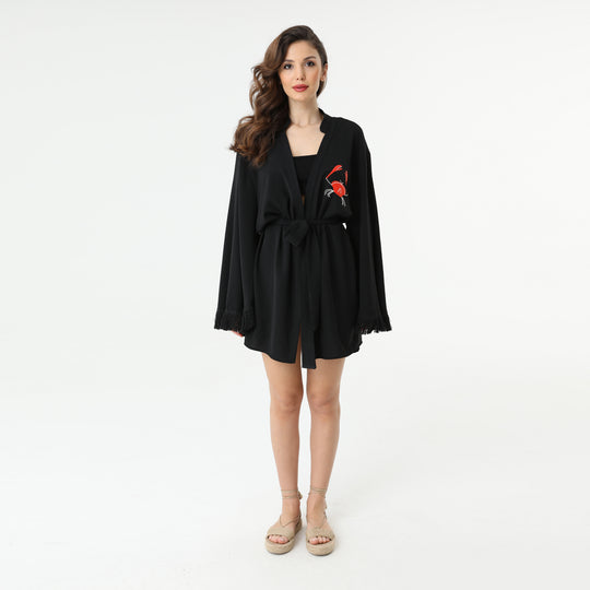 Embroidery Oversized Kimono Jacket 31238