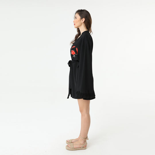 Embroidery Oversized Kimono Jacket 31238