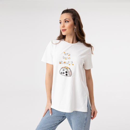 Embroidered and Beaded T-Shirt 31114