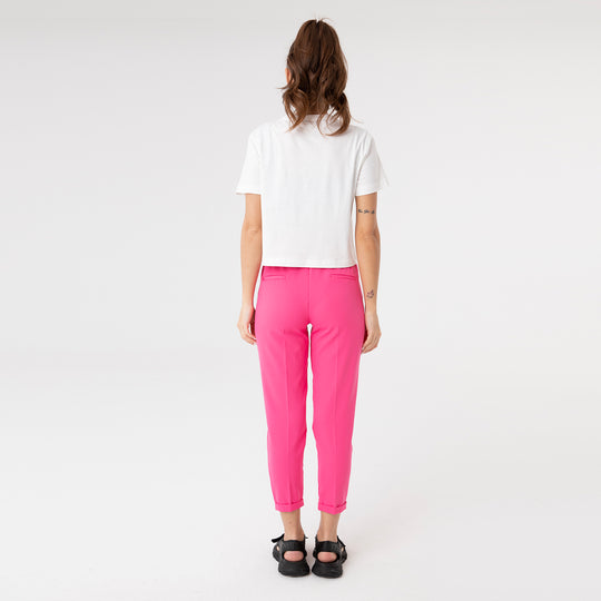 High Waisted Elastic Tapered Trousers 31122