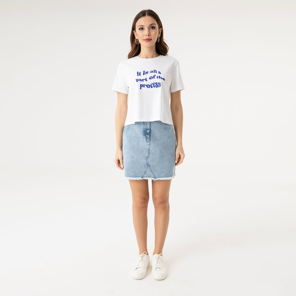 Text Printed T-Shirt in Cotton 31270