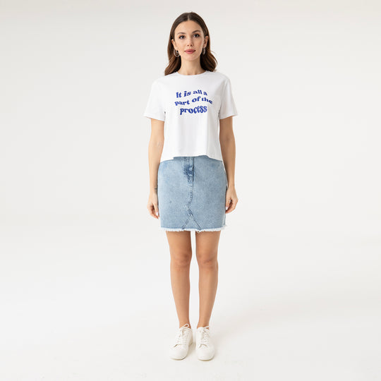 Text Printed T-Shirt in Cotton 31270