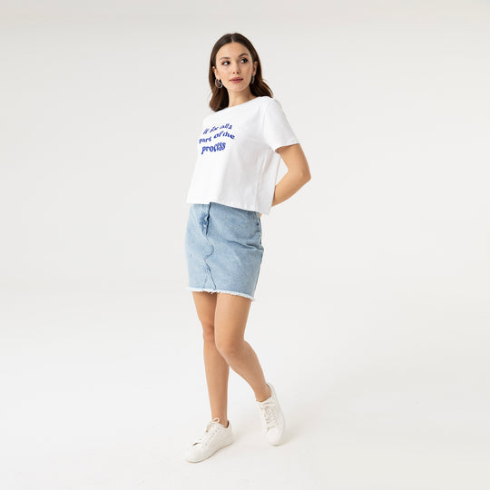 Text Printed T-Shirt in Cotton 31270