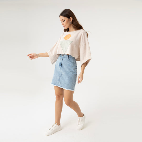 Embroidery Cotton Crop Blouse 31257