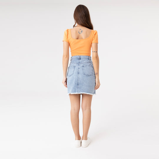 Ribbed Tie-Front Crop Top 31267