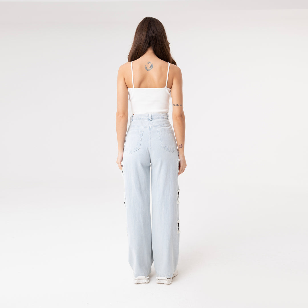 High-Waisted Palazzo Jeans 31086