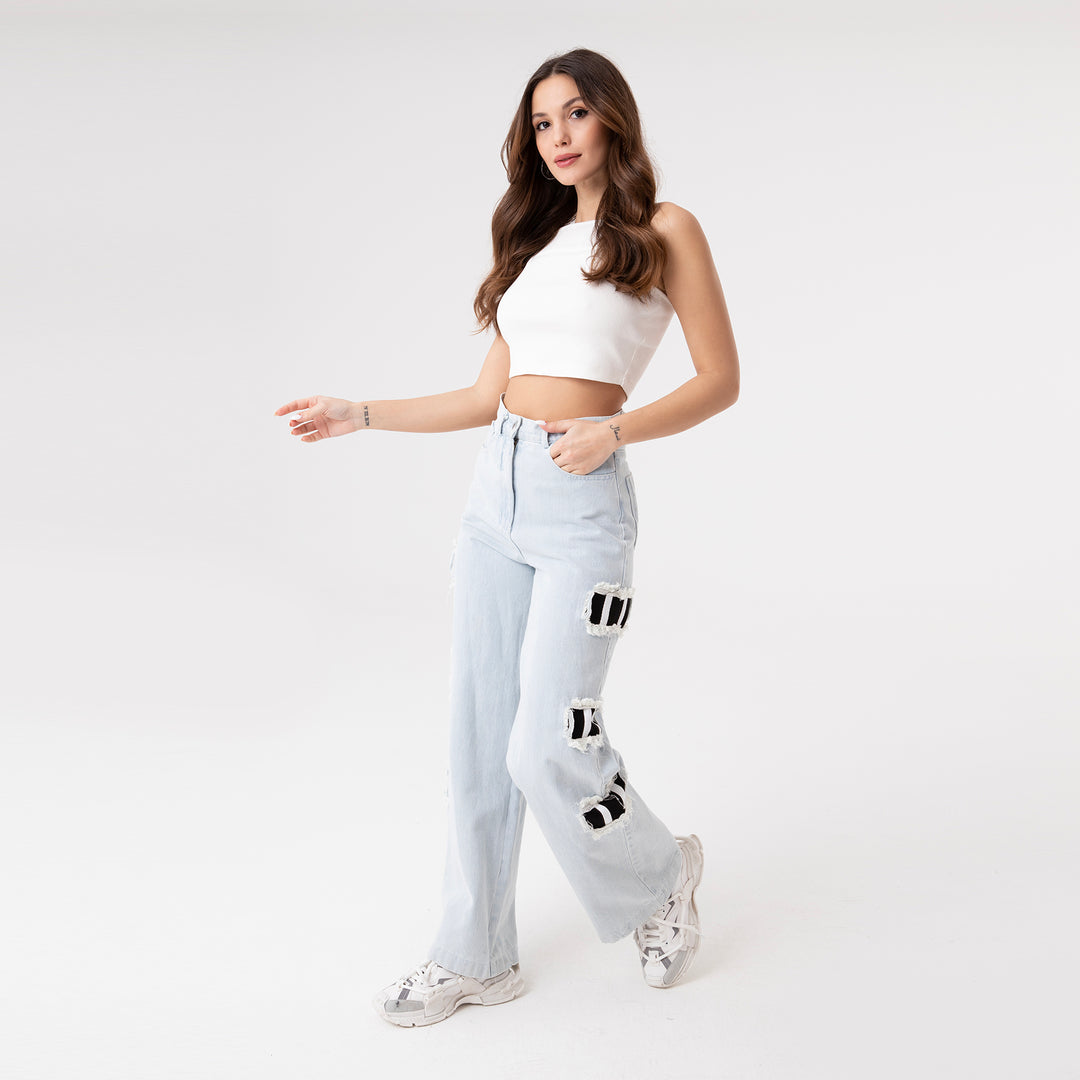 High-Waisted Palazzo Jeans 31086