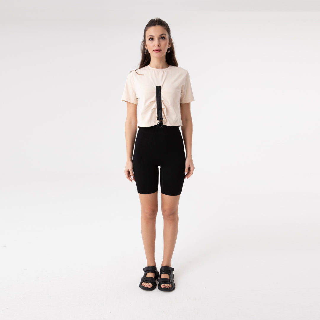 Front Zip Detail T-Shirt 31174